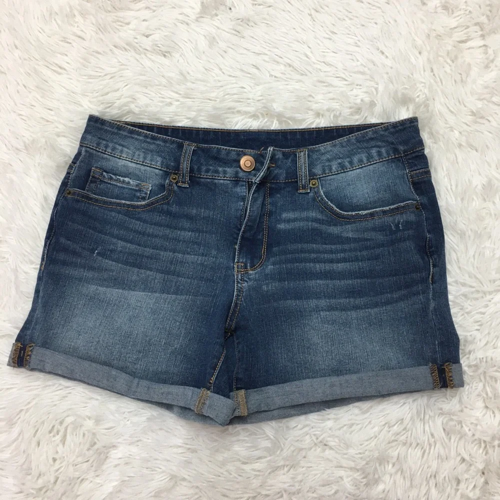 Denim Distressed Shorts Size 8
